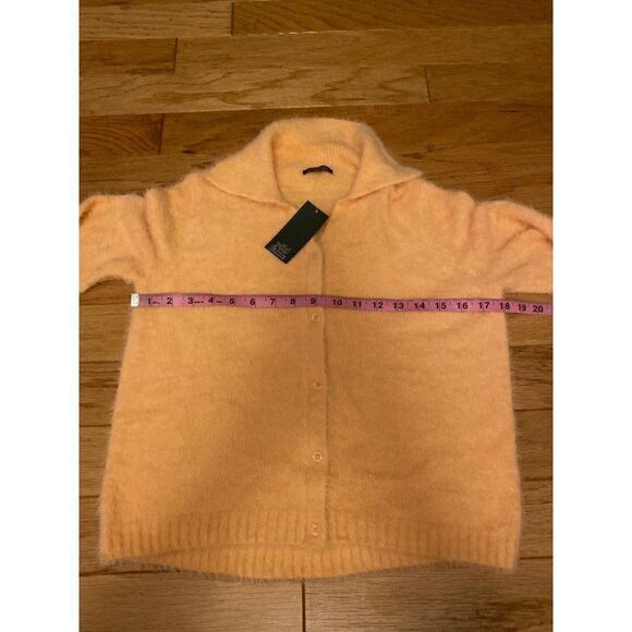 NWT Wild Fable, women’s pale orange soft long sleeve collared cropped sweater sm - Picture 5 of 9